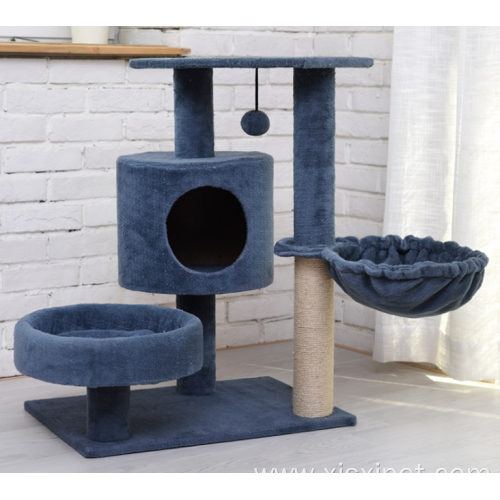 pet bed tree integrated toy platform grabbing post